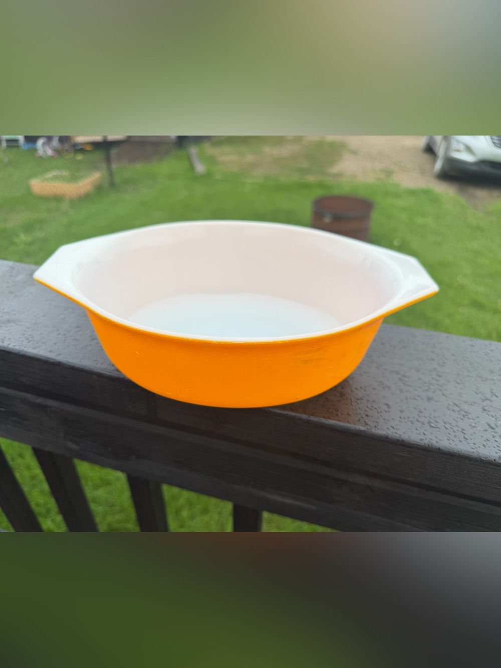 Pyrex Orange Casserole Dish
